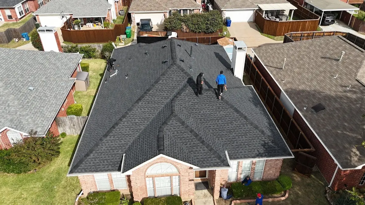 Slate & Tile Roof Repair work in progress on a New Albany property